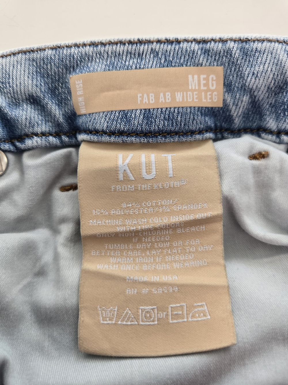 KUT from the Kloth Fab Ab Wide-Leg High Rise Light Wash Blue Jeans Size 12 - Picture 10 of 16